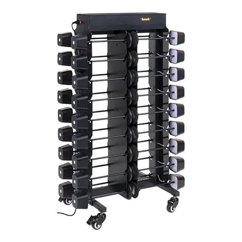 Securit® Chariot de chargement complet avec 36 Lampes de table "Georgina" - Noir