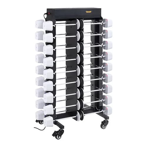 Securit® Chariot de chargement complet avec 36 Lampes de table "Georgina" - Blanc