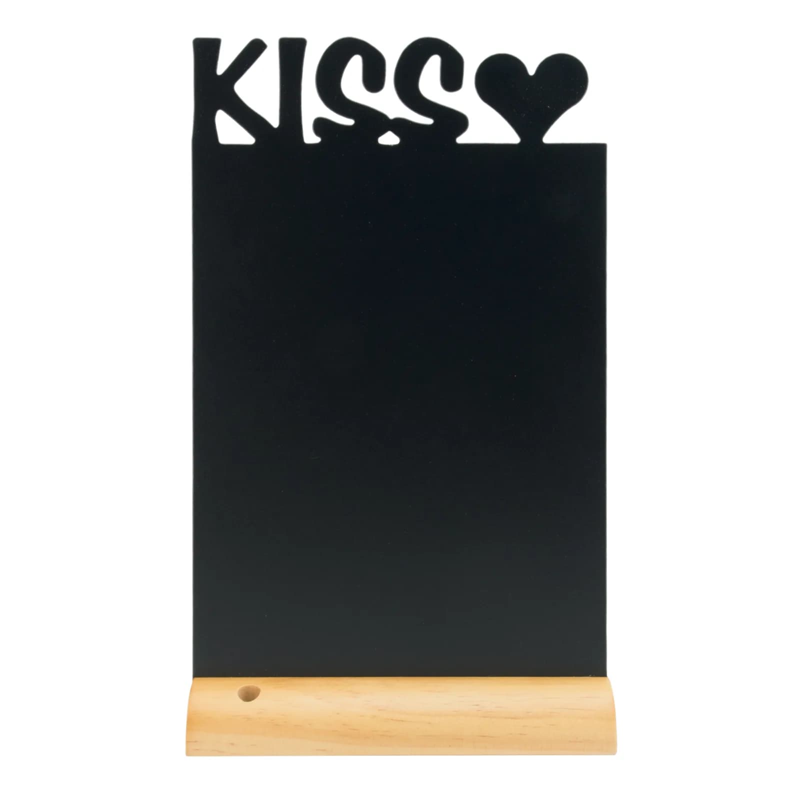 Securit® Ardoise de table - Silhouette "Kiss" - Socle en bois - Feutre-craie inclus