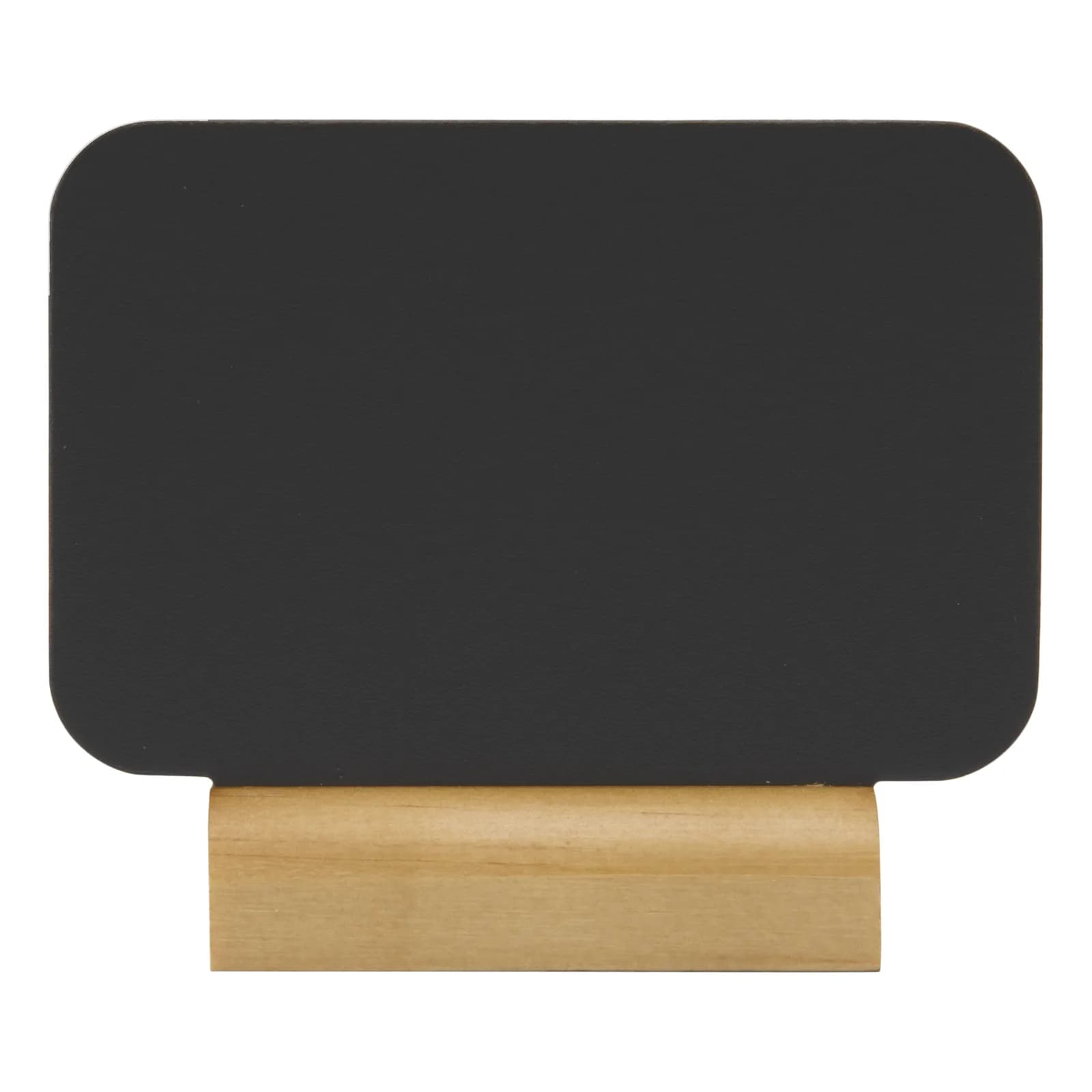 Securit® Lot de 4 Mini Ardoises de table - Silhouette Rectangle - Socle en bois - Feutre-craie inclus