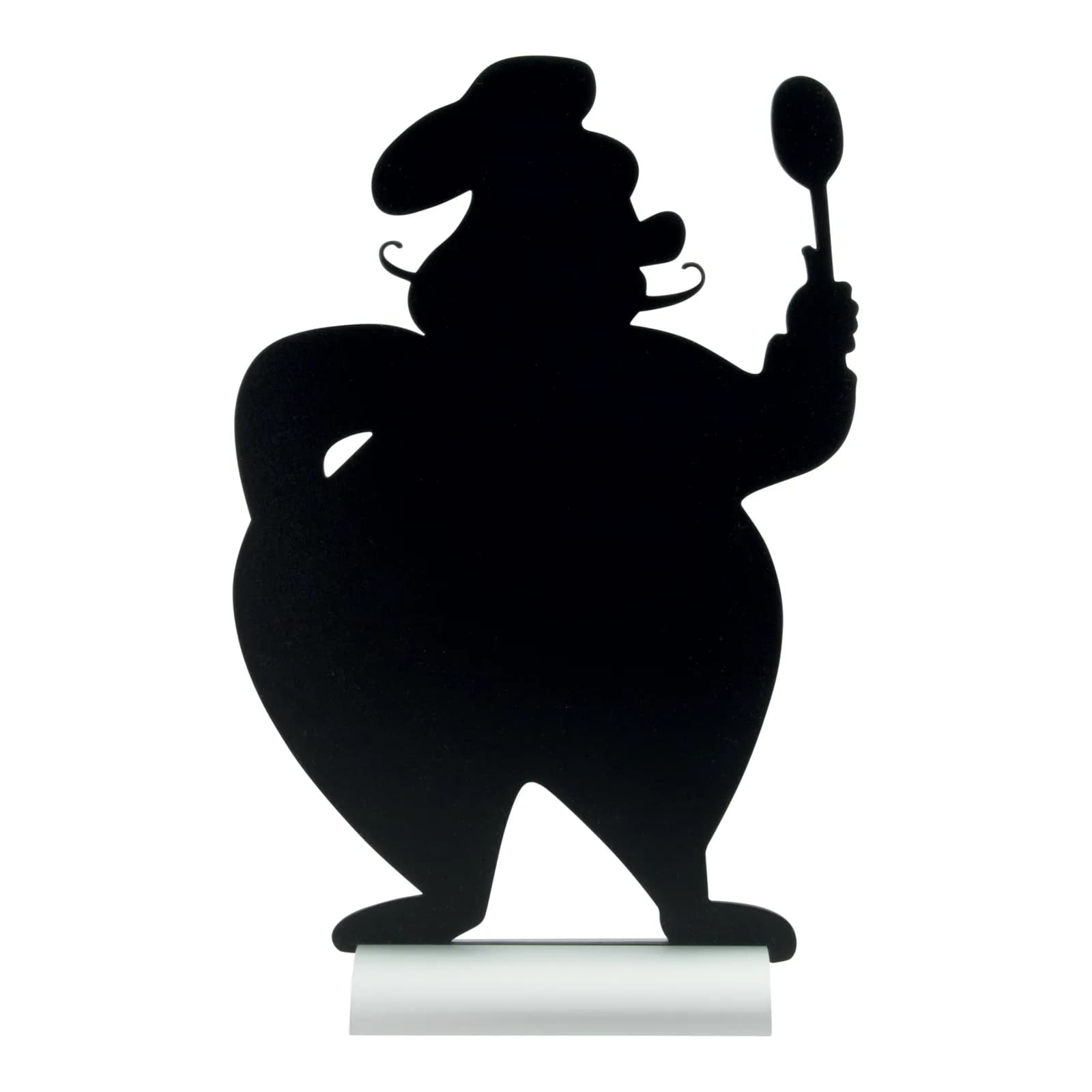Securit® Ardoise de table - Silhouette Chef - Socle en aluminium - Feutre-craie inclus