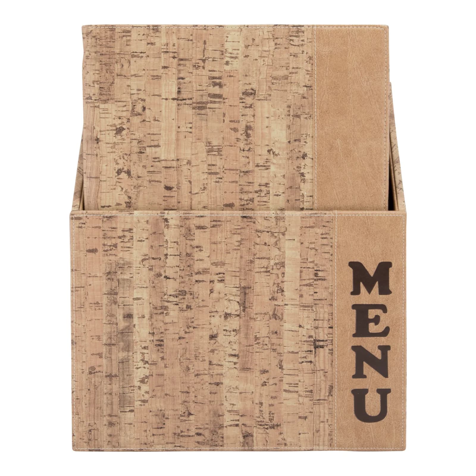 Securit® Boite contenant 10 Protège-menus A4 "Design" - Liège - 4 vues