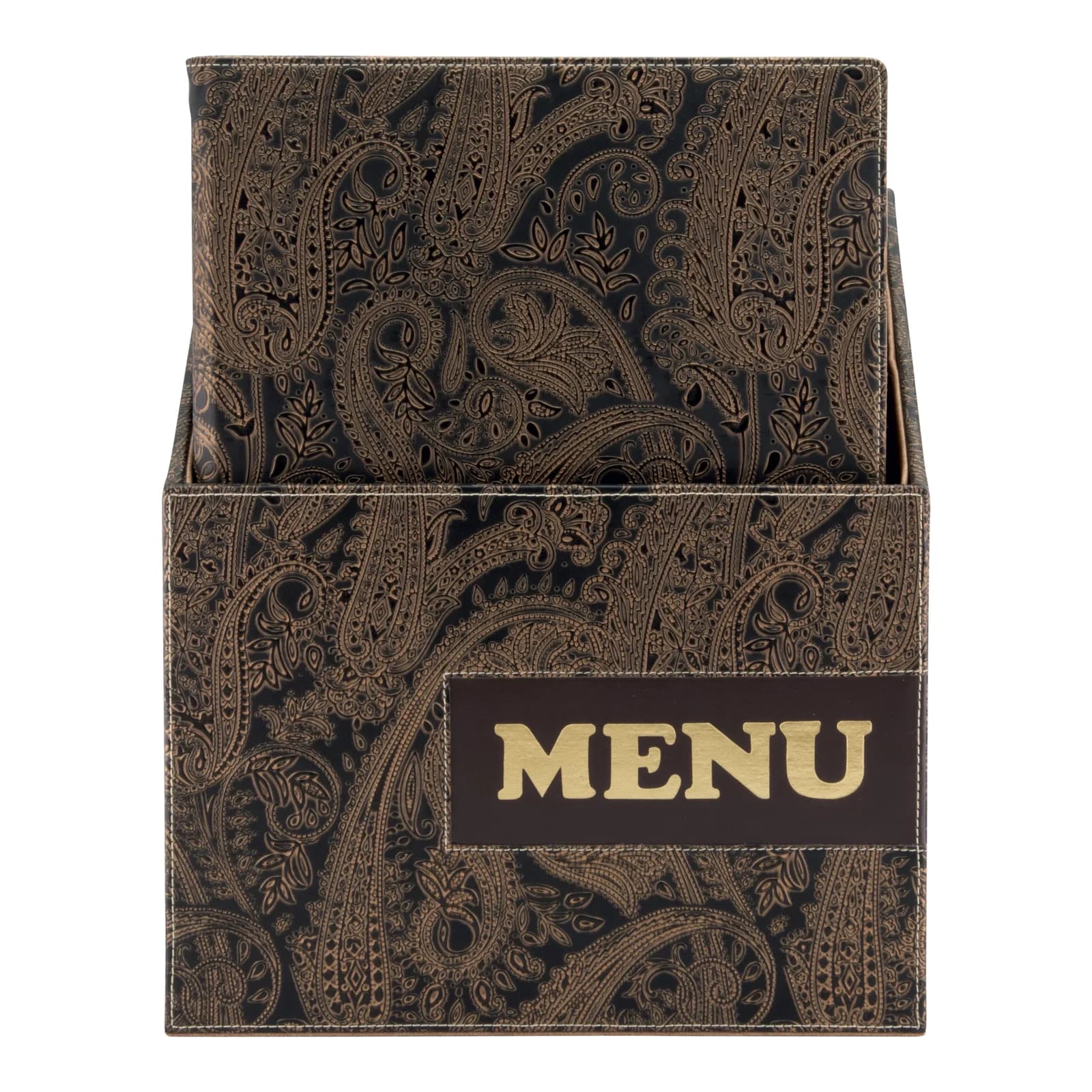 Securit® Boite contenant 10 Protège-menus A4 "Design" - Paisley - 4 vues
