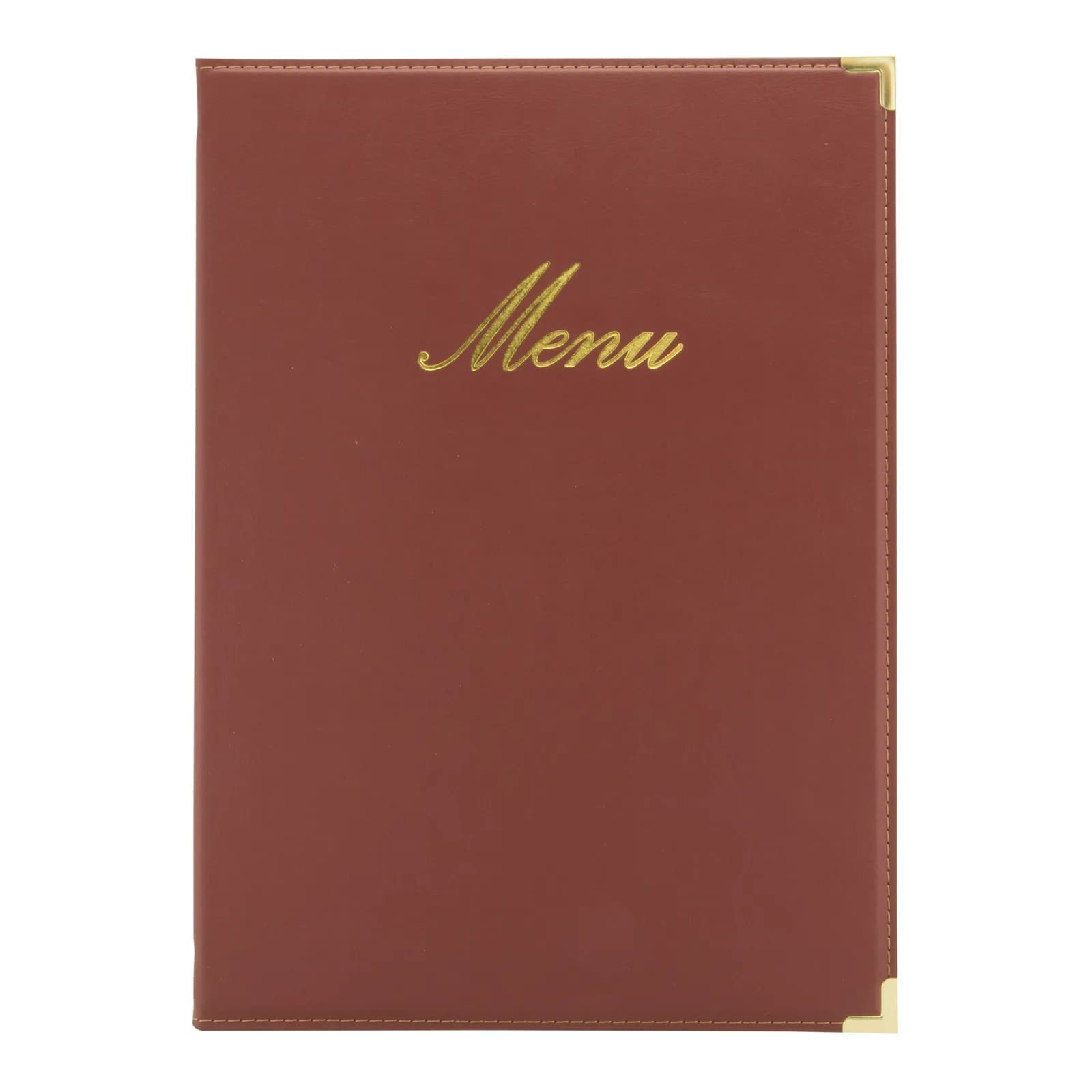 Securit® Protège-menu A4 "Classic" - Bordeaux - Simili-cuir - 4 vues