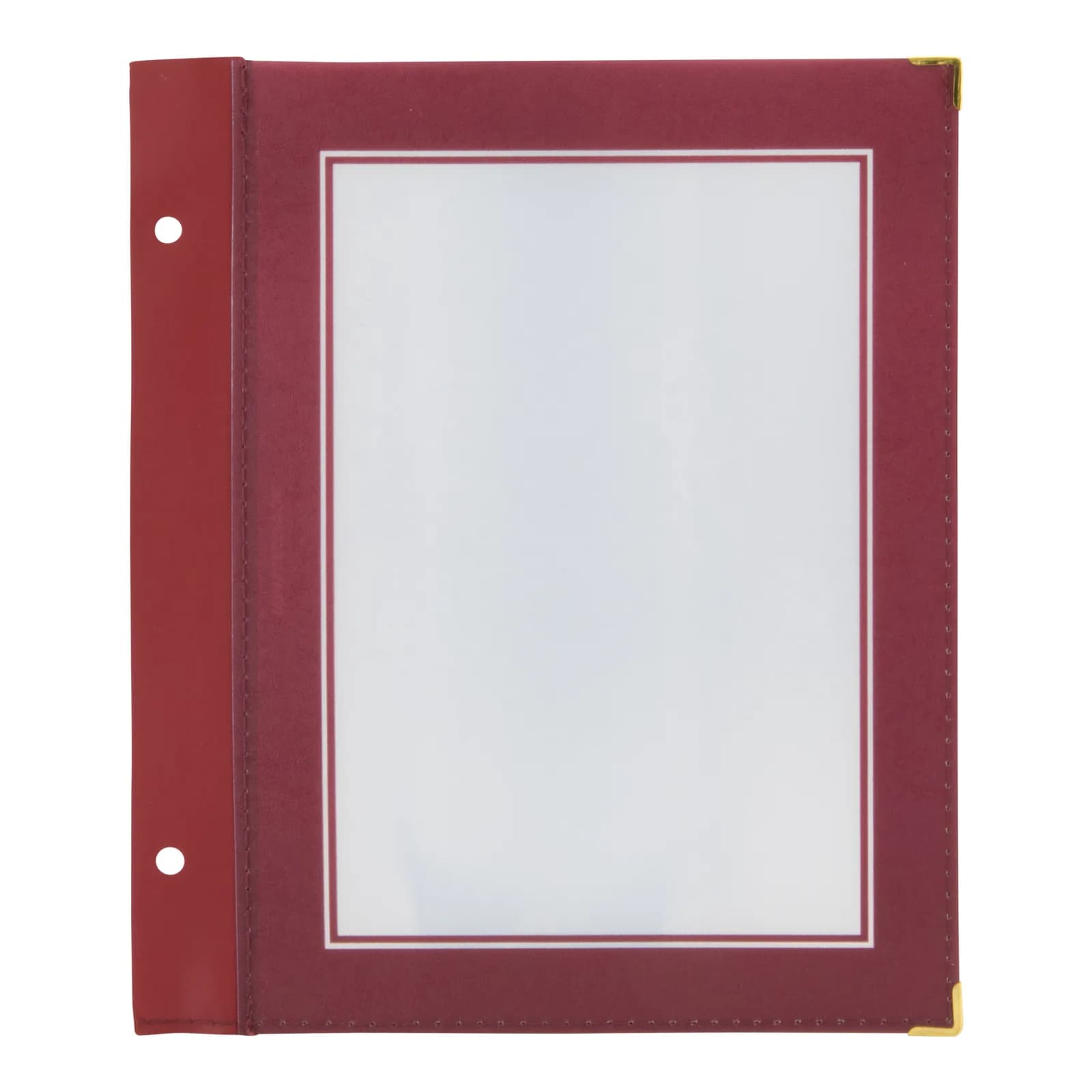 Securit® Lot de 5 Inserts pour Protège-menus A5 "Wood" - Bordeaux - 2 vues