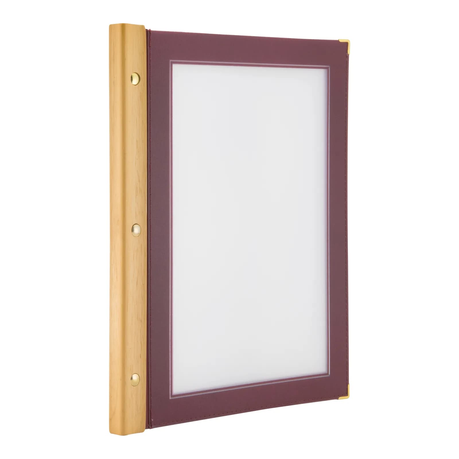 Securit® Protège-menu A4 "Wood" - Bordeaux - 4 vues