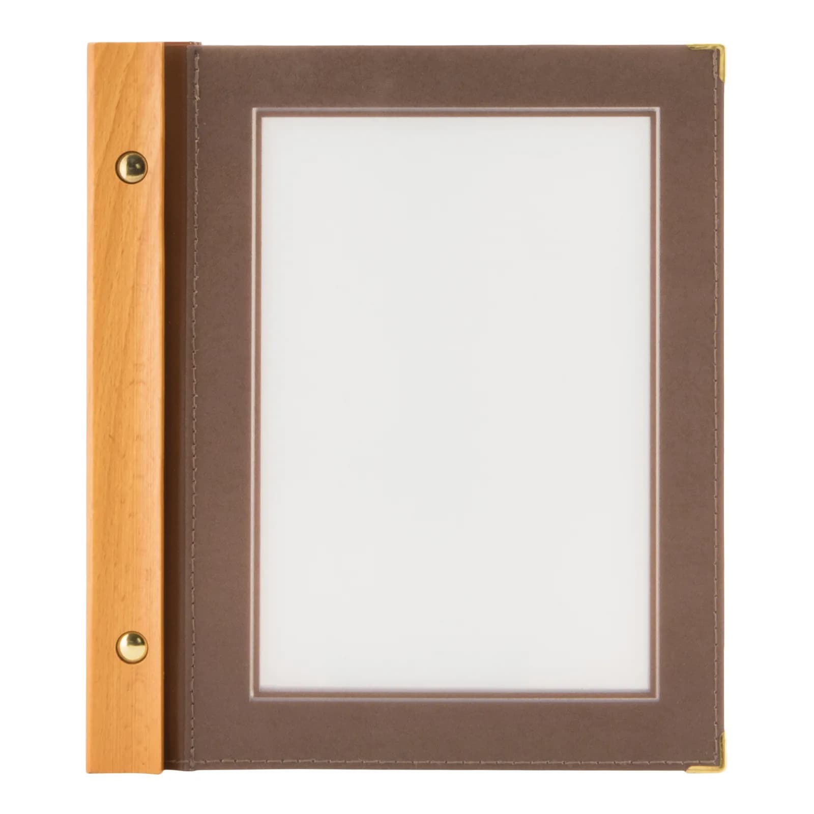 Securit® Protège-menu A5 "Wood" - Marron - 4 vues