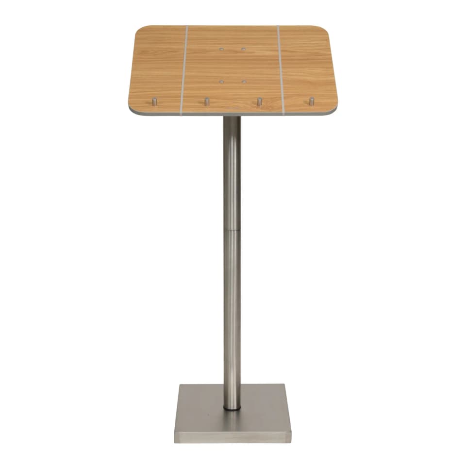 Securit® Présentoir porte-menu & Livre d'or "Menu Stand" - Bois finition teck - Ensemble complet avec pied + socle
