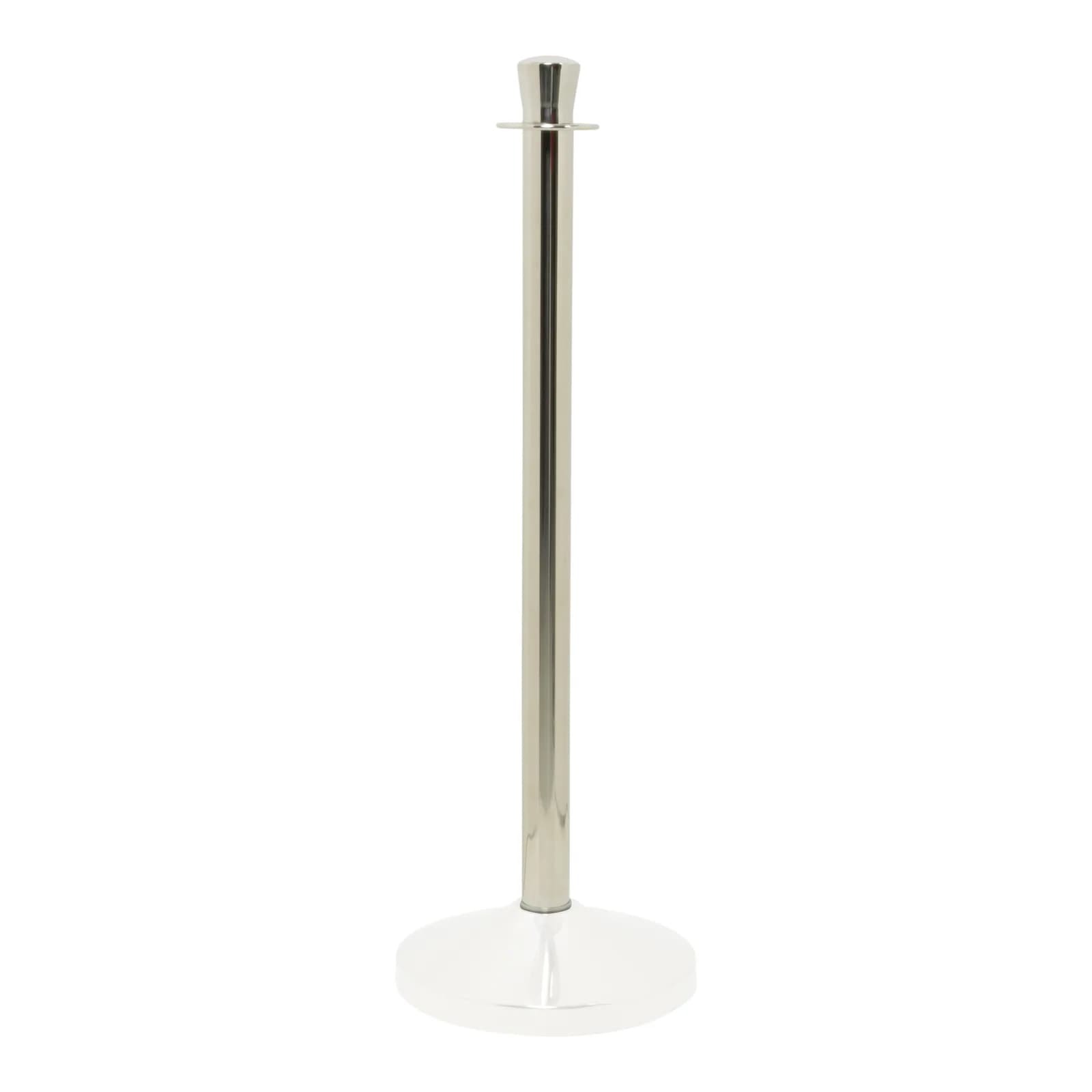 Securit® Pied Poteau d'accueil "Classic" - Chrome - Tête plate - 90cm (Socle RS-CL-CH-B2 non inclus)