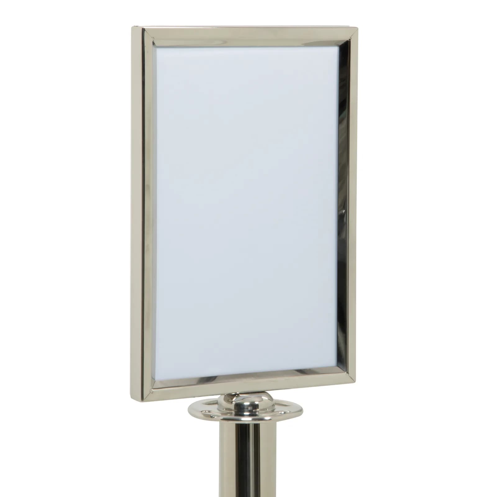 Securit® Porte-affiche A4 pour Poteau d'accueil "Classic" - Chrome - Kit de montage inclus