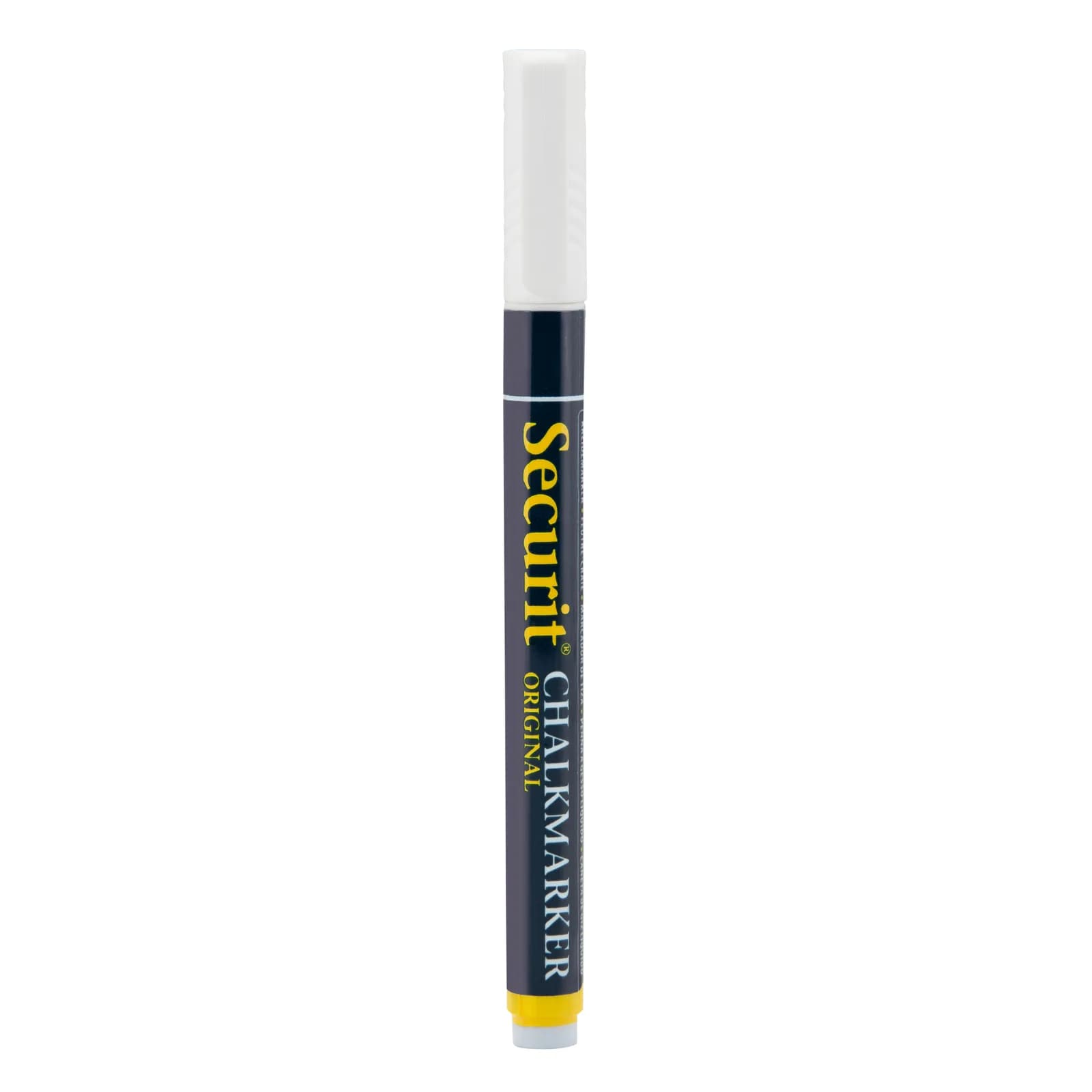 Securit® Feutre-craie à encre liquide - Blanc - Taille de mine 1-2mm obus