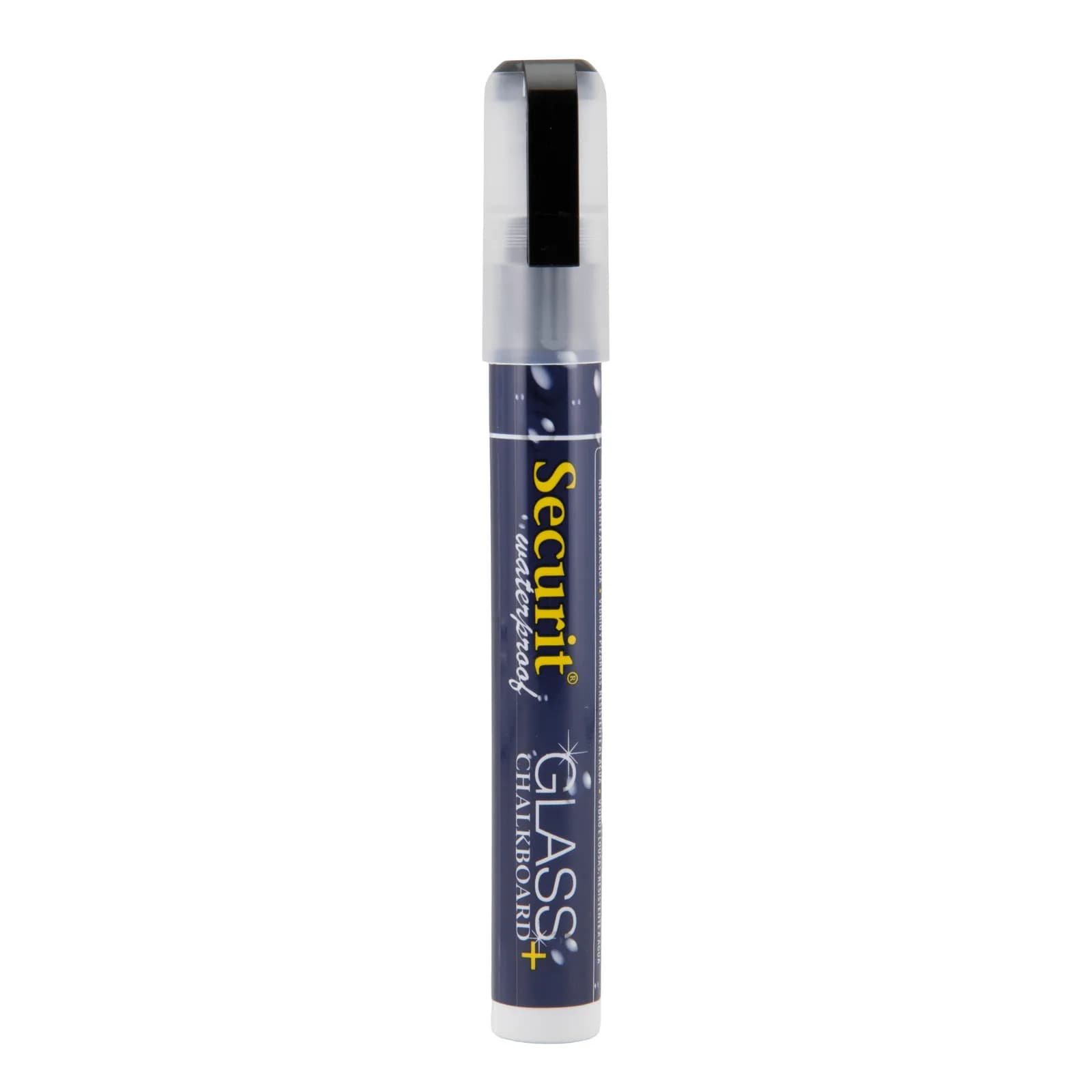 Securit® Feutre-craie à encre liquide Waterproof - Noir - Taille de mine 2-6mm biseautée