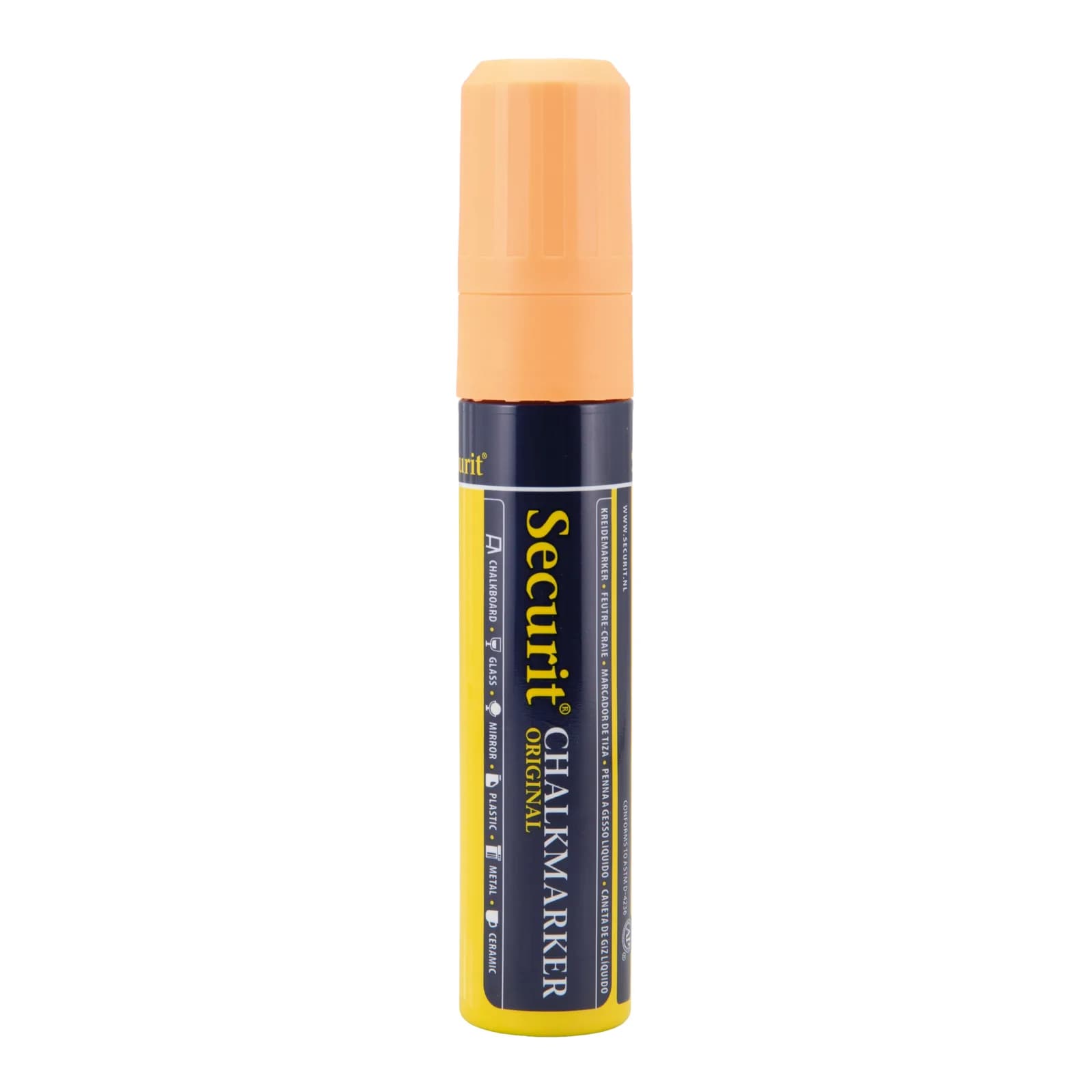 Securit® Feutre-craie à encre liquide - Orange - Taille de mine 7-15mm rectangulaire