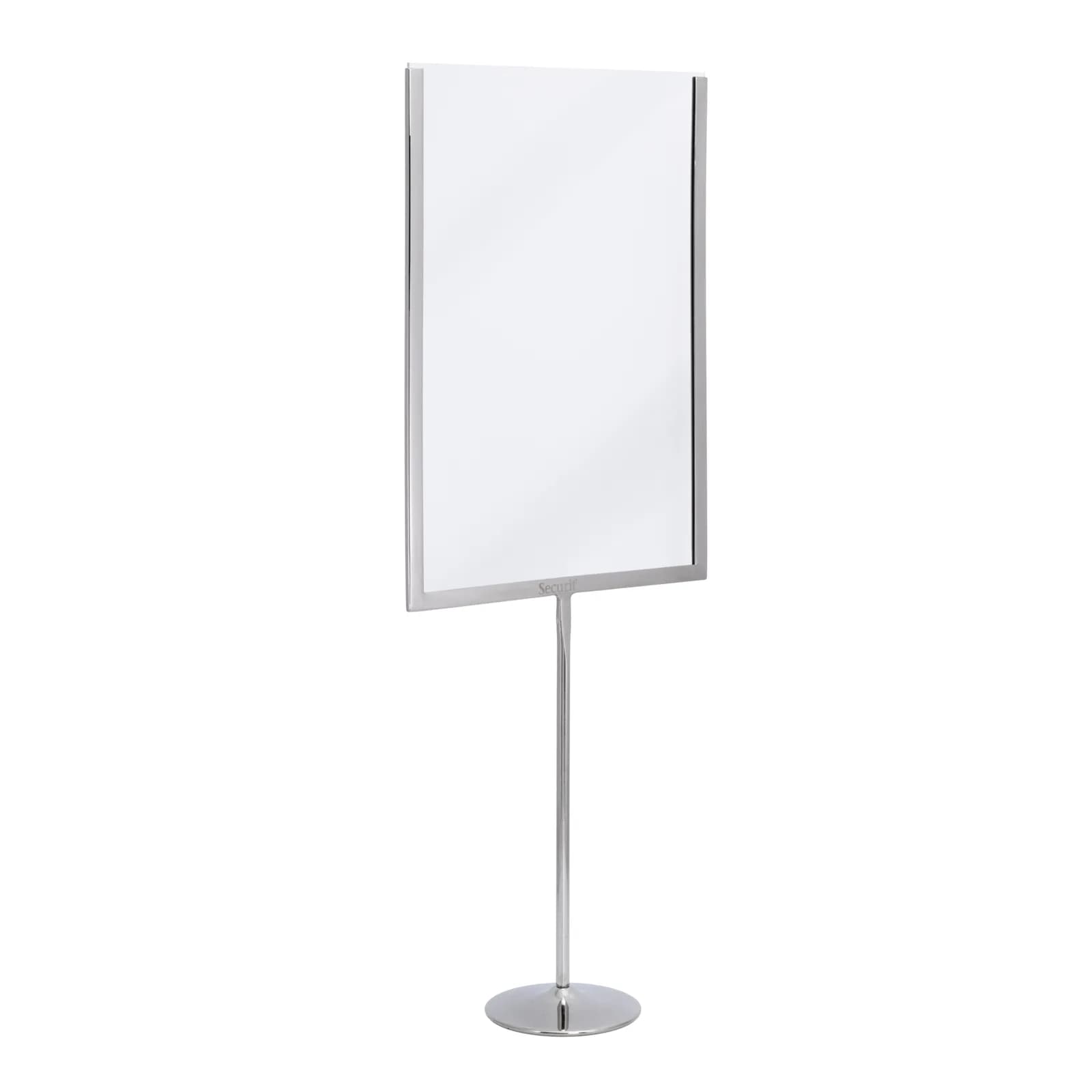 Securit® Porte-affiche métallique avec ardoise noire A4 - Inox