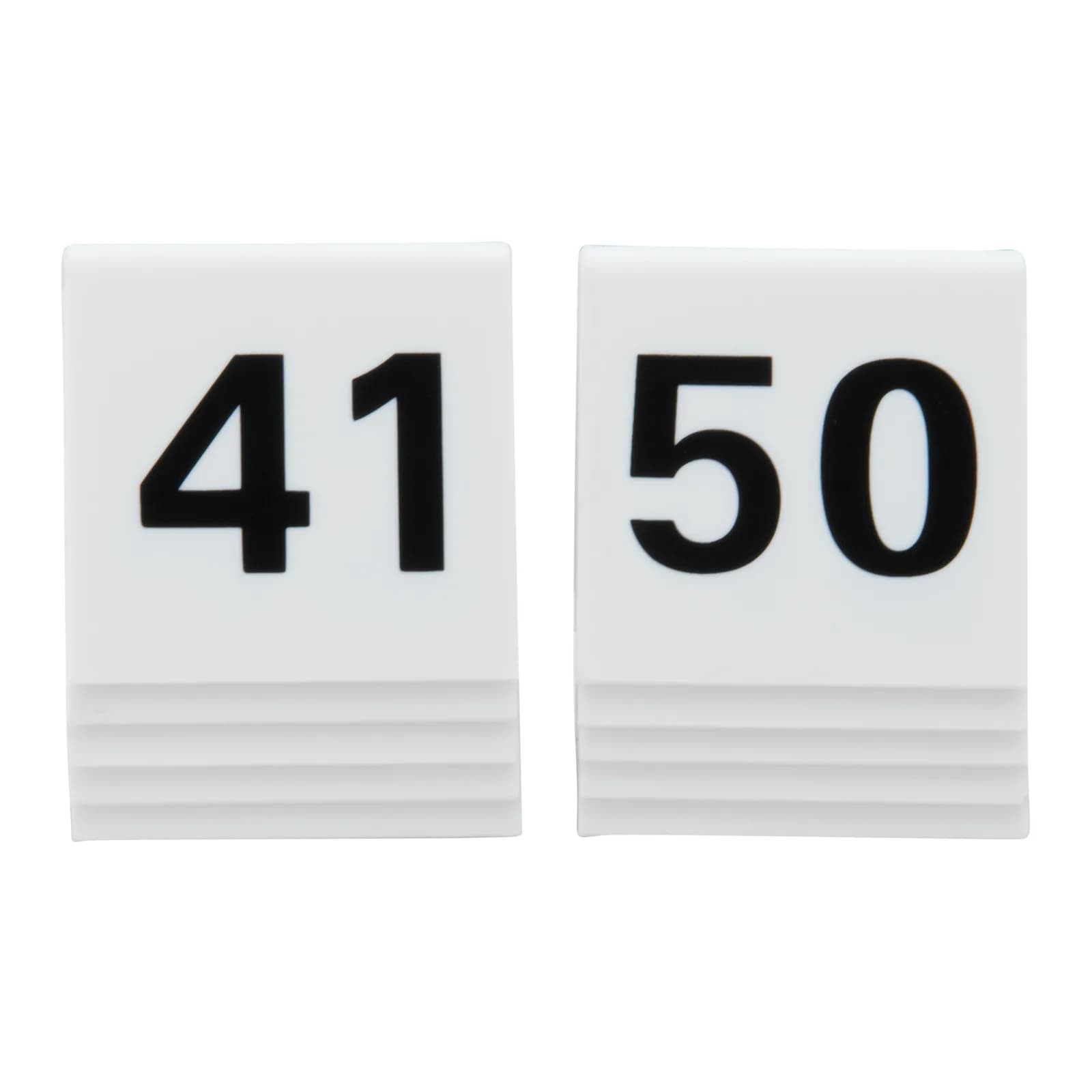 Securit® Lot de 10 Numéros de table de 41-50 - Acrylique blanc avec chiffres noirs