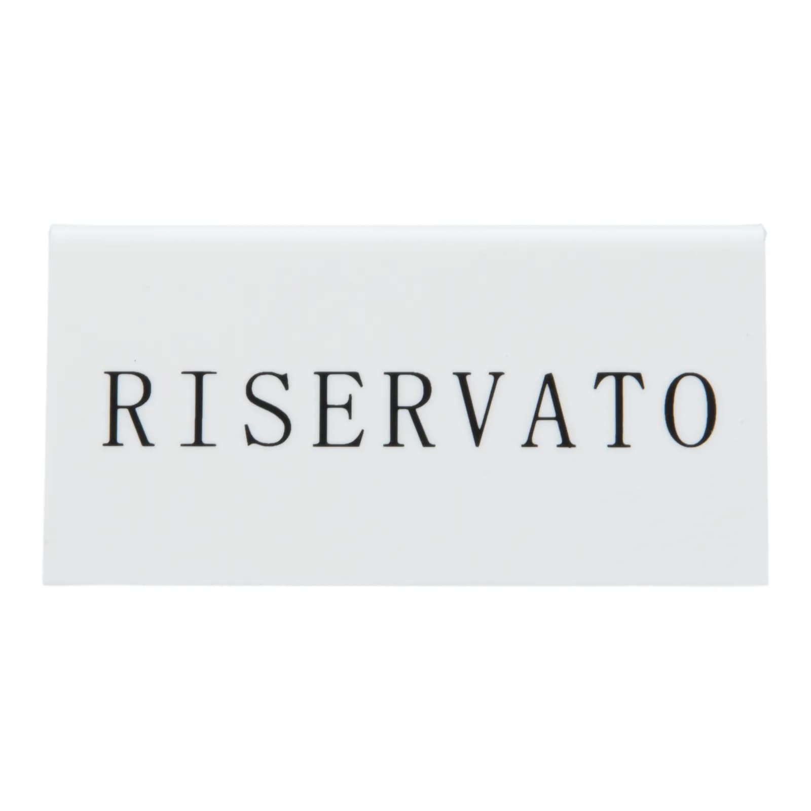 Securit® Lot de 5 Chevalets réservation de table "Riservato" (Italien) - Acrylique blanc avec lettres noirs
