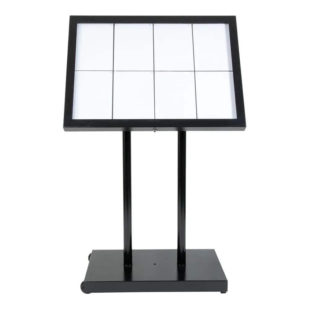 Securit® Présentoir porte-menu LED 8A4 "Black Star XXL" - Noir - Pied (110 cm) + socle