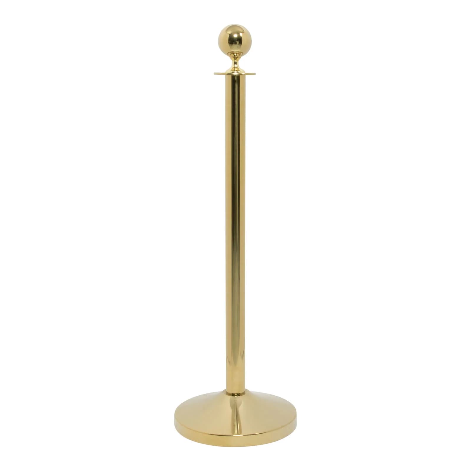Securit® Poteau d'accueil "Classic" - Doré - Tête ronde - Ensemble pied + socle - 100cm