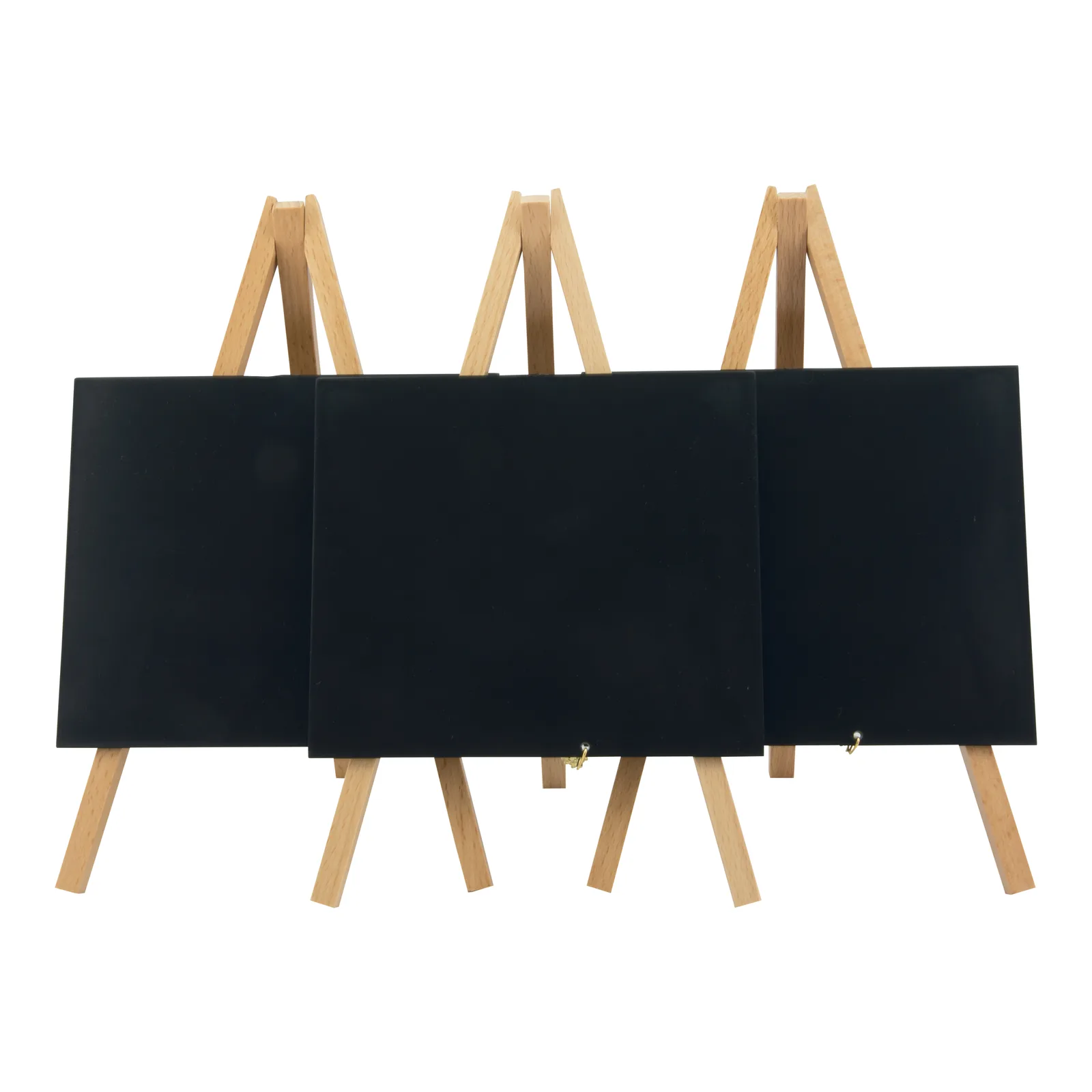 Securit® Lot de 3 Mini Ardoises de table sur chevalets - Bois finition hêtre laqué