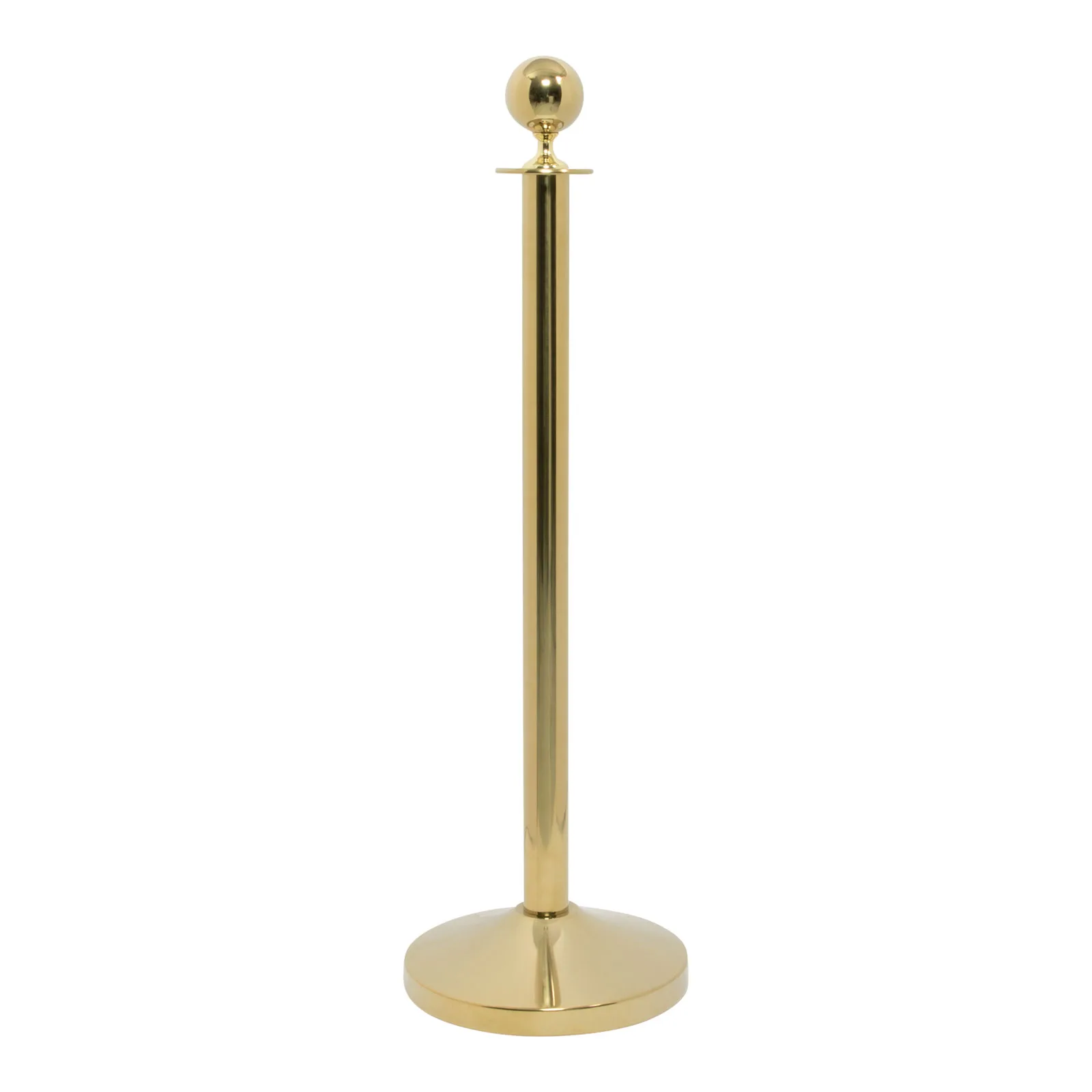 Securit® Poteau d'accueil "Classic" - Doré - Tête ronde - Ensemble pied + socle - 100cm